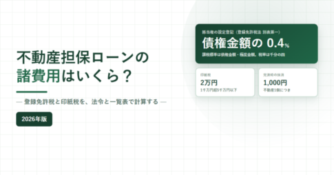 不動産担保ローンの諸費用はいくら？登録免許税は債権金額の0.4％と書かれたアイキャッチ画像